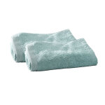 Lot de 2 serviettes invit�s 550g / m� caroline - bleu c�ladon