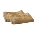 Lot de 2 serviettes invit�s 550g / m� caroline - marron camel