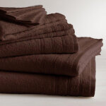 Lot de 2 serviettes invit� coton 600 gm� chocolat tertio ;