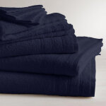 Lot de 2 serviettes invit� en coton 600 gm� tertio ; - bleu indigo