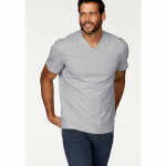 Lot de 2 t - shirts unis col v manches courtes homme man's world - noir - gris chin multicolore en coton ...