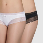 Lot de 2 shorties noir et blanc - dim en coton