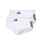 Lot de 2 slips homme active flex cotton 3tripes adidasport blanc en coton Lot de 2 slips homme active flex cotton 3tripes adidasport blanc en coton