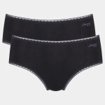 Lot de 2 slips midi noir sloggi go midi c2p black en coton