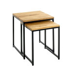 Lot de 2 tables d'appoint gigognes plateau chne