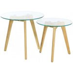 Lot de 2 tables gigognes verre tremp d50 petsamo