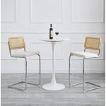 Lot de 2 tabourets de bar metal cannage industriels beige Lot de 2 tabourets de bar metal cannage industriels beige
