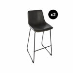 Lot de 2 tabouret de bar noir