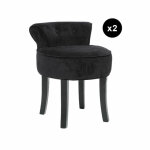Lot de 2 tabourets effet velours noir firmin Lot de 2 tabourets effet velours noir firmin