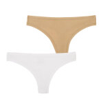 Lot de 2 tangas femme easy seconde peau blanc en coton Lot de 2 tangas femme easy seconde peau blanc en coton