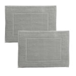 Lot de 2 tapis de bain coton 800 g / m� galaxi - gris galet
