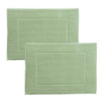 Lot de 2 tapis de bain coton 800 g / m� galaxi - vert jade