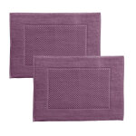 Lot de 2 tapis de bain coton 800 g / m� galaxi - violet prune