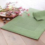 Lot de 2 tapis de bain galaxi vert jade en coton