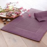 Lot de 2 tapis de bain galaxi violet prune en coton