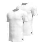 Lot de 2 tee - shirts homme col rond active flex cotton adidasport blanc en coton