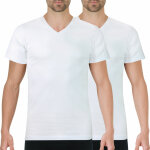 Lot de 2 tee - shirts homme col v ecopack blanc en coton