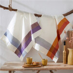 Lot de 2 torchons en coton havana - violet / ocre