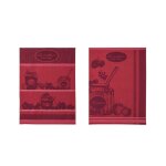 Lot de 2 torchons jacquard pur coton, confiture rouge Lot de 2 torchons jacquard pur coton, confiture rouge