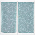 Lot de 2 voilages flocage en polyester bleu ciel Lot de 2 voilages flocage en polyester bleu ciel