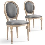 Lot de 20 chaises de style mdaillon louis xvi tissu gris clair