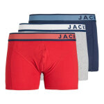 Lot de 3 boxer en coton - gris, bleu, rouge - trunks wes