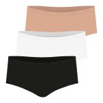 Lot de 3 boxers femme ecopack basic blanc en coton