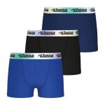 Lot de 3 boxers garçon color athena bleu en coton Lot de 3 boxers garçon color athena bleu en coton