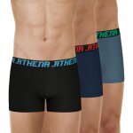 Lot de 3 boxers homme trio essentiel athena multicolore en coton bleu Lot de 3 boxers homme trio essentiel athena multicolore en coton bleu