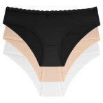 Lot de 3 culottes dorina ivoire / beige / noire en coton bio