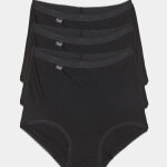 Lot de 3 culottes taille haute noires en coton