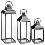 Lot de 3 lanternes inox