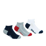 Lot de 3 paires de chaussettes basses garon essentiel wilson bleu en coton