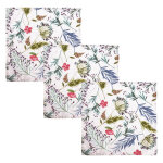 Lot de 3 serviettes de table en polycoton graminee - vert