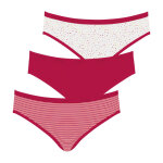 Lot de 3 slips femme ecopack mode rouge en coton Lot de 3 slips femme ecopack mode rouge en coton