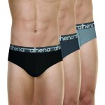 Lot de 3 slips homme athena gris en coton
