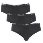 Lot de 3 slips midi fermés sloggi en jersey homme - noir Lot de 3 slips midi fermés sloggi en jersey homme - noir