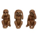 Lot de 3 statues paresseux marron exotic panama