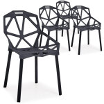 Lot de 4 chaises ajoures noires spidi