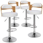 Lot de 4 chaises de bar ruben chne clair et simili blanc