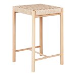 Lot de 4 chaises de comptoir abano avec assise en osier naturel bois de peuplier naturel