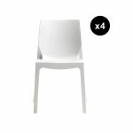 Lot de 4 chaises design blanc victory