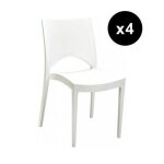 Lot de 4 chaises design blanche venise