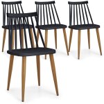 Lot de 4 chaises scandinaves noires gatou