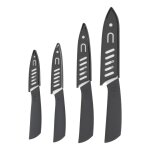 Lot de 4 couteaux en cramique caractre gris