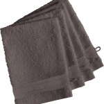 Lot de 4 gants de toilette coton 600 gm² taupe tertio ; Lot de 4 gants de toilette coton 600 gm² taupe tertio ;