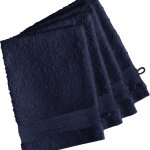 Lot de 4 gants de toilette en coton 600 gm² tertio ; - bleu indigo Lot de 4 gants de toilette en coton 600 gm² tertio ; - bleu indigo