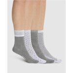 Lot de 4 paires de chaussettes gris / blanc