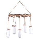 Lot de 5 soliflores  suspendre bois nomade