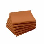 Lot de 6 serviettes unies en coton cambrai orange brul